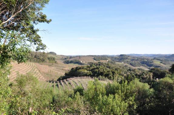 A paisagem bucólica no Vale dos Vinhedos, em Bento Gonçalves - RS